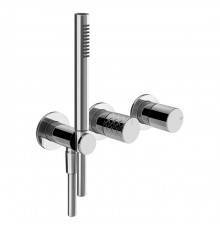 Gessi Habito Intreccio Смеситель для душа, встраиваемый, с переключателем на 2 положения, с ручным душем, настенным держателем, цвет: хром. 70138#031