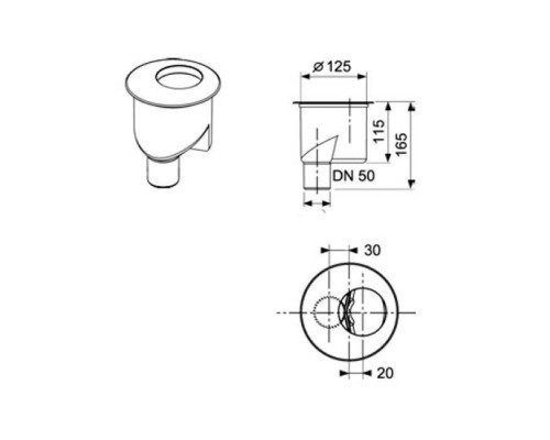 TECE drainline, сифон, 1,3 л/c, DN 50, выход в пол, высота монтажа от нижнего края сифона до верхнего края слива ndash; 65 мм. ( при уст. без опор). 650003