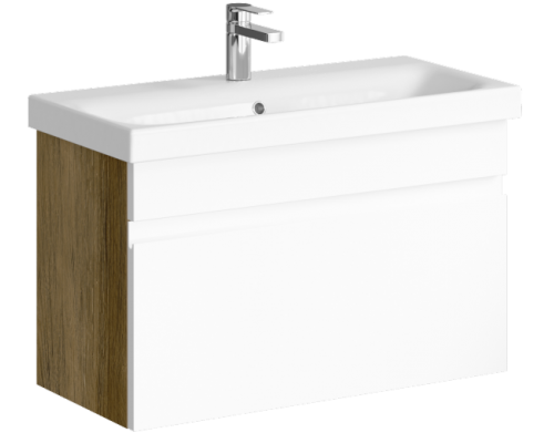 AQ SRT0108DB Smart Тумба под умывальник подвесная, с одним ящиком, дуб балтийский, 800х510х380 мм SRT0108DB