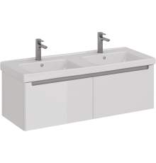 Тумба с раковиной Lemark Buno mini 125 белая глянцевая, 2 ящика