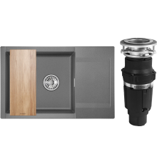 Комплект Мойка кухонная Granula Estetica 7807, графит + Измельчитель Bone Crusher BC 610-AS