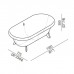 Agape Ottocento Small Ванна отдельностоящая 155x77.5x58 см, слив-перелив нержавеющая сталь, цвет: светло-серый. AVAS0967ZLBR