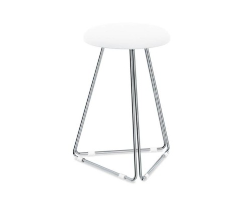 Decor Walther DW 71 Табурет 39.5x39.5x53см, напольный, цвет: хром / белый. 0508704