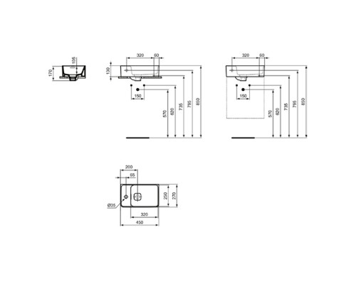Ideal Standard Strada II Раковина 45x27см., накладная, 1 отв., цвет: белый. T299501 Ideal Standard Strada II Раковина 45x27см., накладная, 1 отв., цвет: белый. T299501