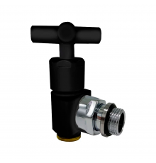 Угловой вентиль SR Rubinetterie 1/2 x 24/19 ручной, преобразуемый в термостатический, черный матовый 0385-1500VCPS