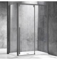 Душевой уголок Vincea Lugano VSR-1L9013CLGM-1 130х90, профиль вороненая сталь, стекло прозрачное