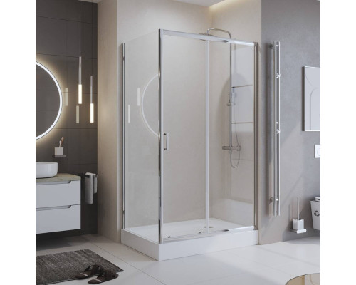 Душевой уголок BelBagno Uno 195 AH 1 100/80 C Cr профиль хром, стекло прозрачное