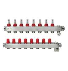 Комплект коллекторов Danfoss SSM-8F с расходомерами, 8 контуров. 088U0758