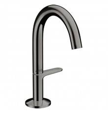 Axor One Смеситель для раковины Sel 140, на 1 отв., с донным клапаном Push-Open, цвет: полированный черный хром. 48010330