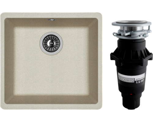 Комплект Мойка Florentina Вега 400 грей + Измельчитель Bone Crusher BC 810-SL Slim Line
