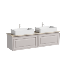 Тумба с раковиной Sancos Very 160, doha soft, столешница бежевая TT160A2X, раковина CN6070