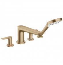 Hansgrohe Talis E Смеситель на борт ванны, на 4 отв, с ручным душем, излив: 19.6см, цвет: шлифованная бронза. 71748140