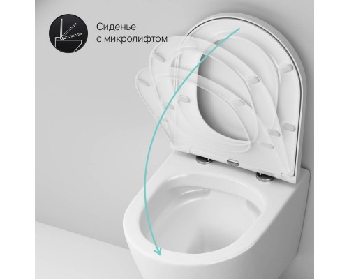 C741701SC Унитаз подвесной FlashClean с сиденьем микролифт C741701SC Унитаз подвесной FlashClean с сиденьем микролифт