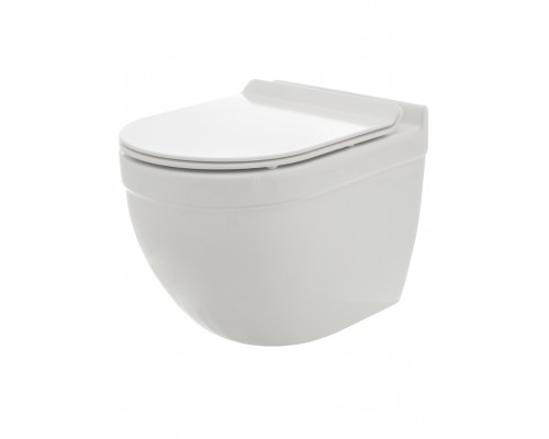 AQM2006 Унитаз подвесной с сиденьем SoftClose, технология смыва Rimless, скрытый крепеж. 520х360х410 AQM2006