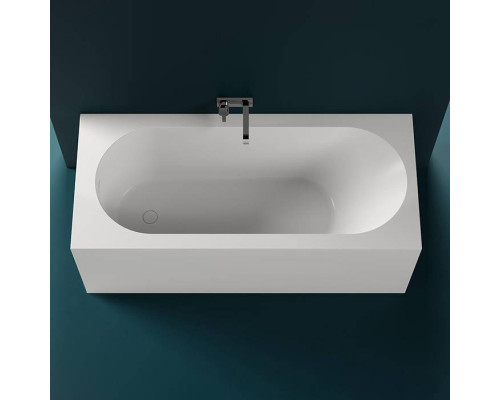 Salini Fabia Ванна пристенная 170x75x60см, овальная чаша, донный клапан, сифон, слив-перелив, S-Sense, цвет: белый глянцевый. 102611G
