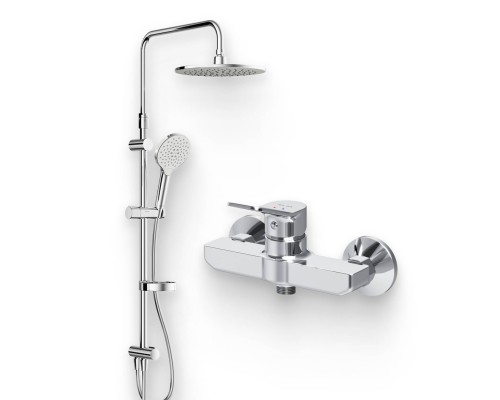 Душевой комплект Смеситель для душа AM.PM X-Joy F85A20000 + Стойка Like F0780064