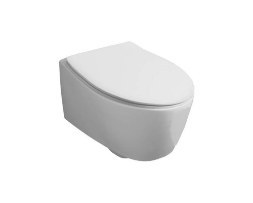 Simas Lft Spazio Унитаз подвесной 52х35см., безободковый, цвет: белый. F85,  LFT18 bi rimless