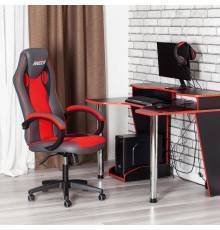 Игровое кресло TetChair Racer GT new кожзам металлик 36, ткань красная 08