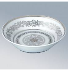 THG MARQUISE BLANC DECOR PLATINE Блюдо керамическое oslash;130 мм., настольное, декор платина, цвет: белый. A7G-A02-4615