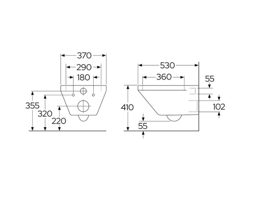 VilleroyBoch Architectura Унитаз подвесной 37x53см, безободковый, смыв Tornado, сиденье SoftClosing, CeramicPlus, цвет: альпийский белый. 4694CLR1