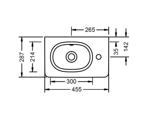 Burgbad Rocio Раковина 42см., накладная, 1 отв., цвет: белый. KBCL045C0001