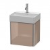 Duravit XSquare Тумба подвесная 43.4х34х39.7см, с раковиной, 1 дверца левая,  цвет: капучино глянцевый. 0732450071,  XS4060L8686