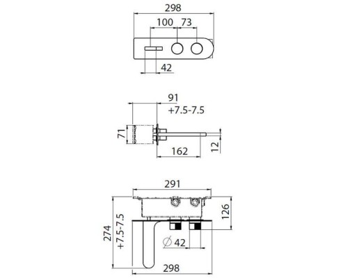 Carimali Встраиваемая часть настенного смесителя для раковины. W2501