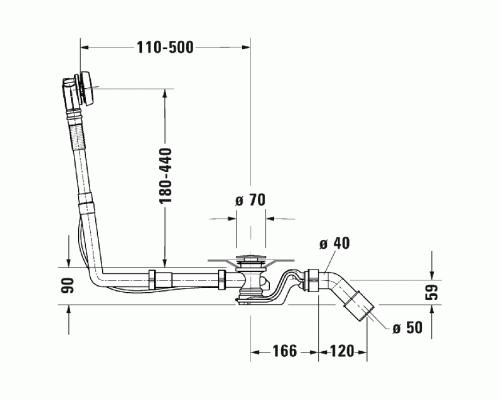 Duravit Комплект слив-перелива для ванны, цвет: хром. 792202000001000 Duravit Комплект слив-перелива для ванны, цвет: хром. 792202000001000