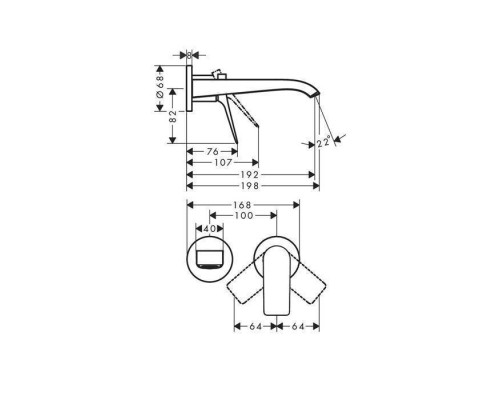 Hansgrohe Vivenis Смеситель для раковины. настенный. 195 ХР, цвет: белый матовый. 75050700 Hansgrohe Vivenis Смеситель для раковины. настенный. 195 ХР, цвет: белый матовый. 75050700