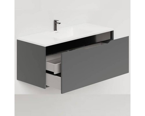 Salini Smile Тумба подвесная 100х50х48.5см., с раковиной, цвет: Anthracite. S1000AON203