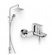 Душевой комплект Смеситель Hansgrohe Rebris E 72450000 хром + Стойка Vernis Shape 26282000 Showerpipe 230 1jet Reno хром