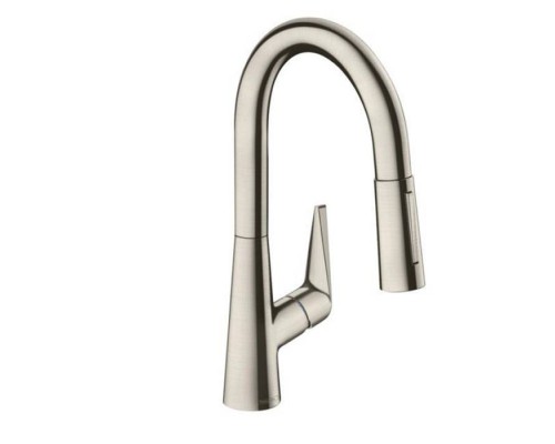 Hansgrohe Talis M51 Смеситель для кухни, на 1 отв однорычажный, поворотный излив 18.5см с вытяжным душем, 2jet, h15.2см, цвет: нержавейка. 72815800 Hansgrohe Talis M51 Смеситель для кухни, на 1 отв однорычажный, поворотный излив 18.5см с вытяжным душем, 2jet, h15.2см, цвет: нержавейка. 72815800