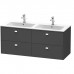 Duravit  Brioso Тумба подвесная 129x47.9х55.3см, с раковиной, с 4 выдвижными ящиками, цвет: графит матовый. 2336130000,  BR410601049