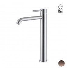 Newform X-STEEL 316 Смеситель для раковины на 1 отв., высокий, без донного клапана, излив 19см., цвет: PVD Brushed pale gold. 69615X.59.098