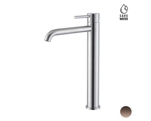 Newform X-STEEL 316 Смеситель для раковины на 1 отв., высокий, без донного клапана, излив 19см., цвет: PVD Brushed pale gold. 69615X.59.098 Newform X-STEEL 316 Смеситель для раковины на 1 отв., высокий, без донного клапана, излив 19см., цвет: PVD Brushed pale gold. 69615X.59.098