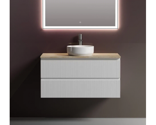 Тумба с раковиной Sancos Snob T 100 см, bianco, столешница бежевая, раковина CN6005 Тумба с раковиной Sancos Snob T 100 см, bianco, столешница бежевая, раковина CN6005