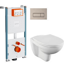 Комплект Унитаз подвесной Norm Fit 6855B099-1777 + Крышка VitrA Norm 84-003-749 с микролифтом + Инсталляция V-Fix Core 732-5800-01PV