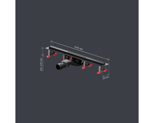 W01SC-S11-060-05BM Трап для душа линейный, универсальный затвор Slim line, 60 см W01SC-S11-060-05BM Трап для душа линейный, универсальный затвор Slim line, 60 см
