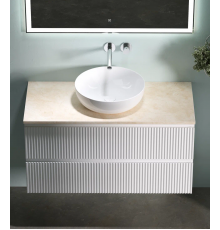 Тумба с раковиной Sancos Snob R 100 см, bianco, столешница бежевая, раковина CN5024