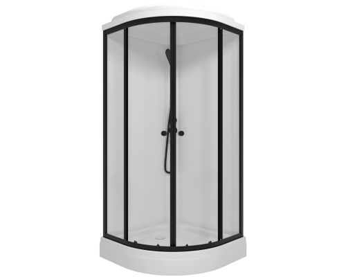 Душевая кабина DIWO Анапа 90х90 низкий поддон, черный профиль