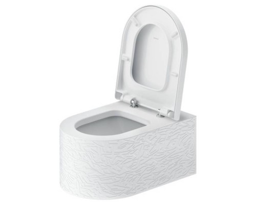 Duravit Millio Унитаз подвесной, 37х57см.,  декор Pattern, крепление в компл., цвет: белый шелковисто-матовый. 250609FF