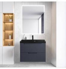 Мебель для ванной комнаты BelBagno Vittoria 80 подвесная, grigio opaco, черная матовая раковина