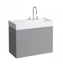 Laufen Kartell Тумба с раковиной, 89.5х45.5х61.5см, с 1 выдвиж. ящиком с полкой, с сифоном, подвесная, покрытие LLC, цвет: серый матовый. 4.0760.1.033.634.1,  8.1033.9.400.158.1