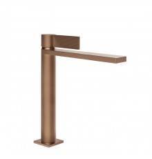 Gessi Inverso Rigato Смеситель для раковины, 1 отв., с донным клапаном StopGo, цвет: Copper Brushed PVD. 73555#708