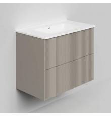 Тумба с раковиной La Fenice Terra Twin 80 подвесная, cappuccino, раковина Slim Line 80 см