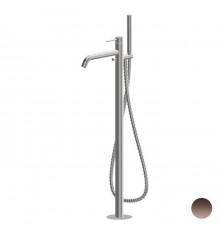 Newform X-STEEL 316 Смеситель для ванны напольный, излив 243 мм, в компл: руч. душ, шланг, без встр. части, цвет: PVD Brushed copper bronz. 69684EX.59.067