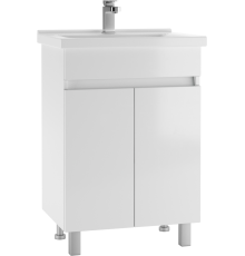 Тумба с раковиной Айсберг Норма 60 напольная, 2 дверцы, белая