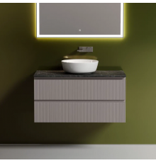 Тумба под раковину Sancos Snob T 100 со столешницей, doha soft, черный мрамор