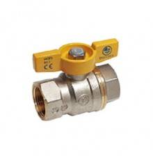 Краны шаровые Кран шаровой для газа, полнопроходной, 3/4”, ручка-бабочка, желтая, ВР-ВР, никелированный GIA R731GAX004