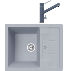 Комплект Мойка кухонная TopZero Scarlett 615.500-49 Titan + Смеситель Leonardo titan 49